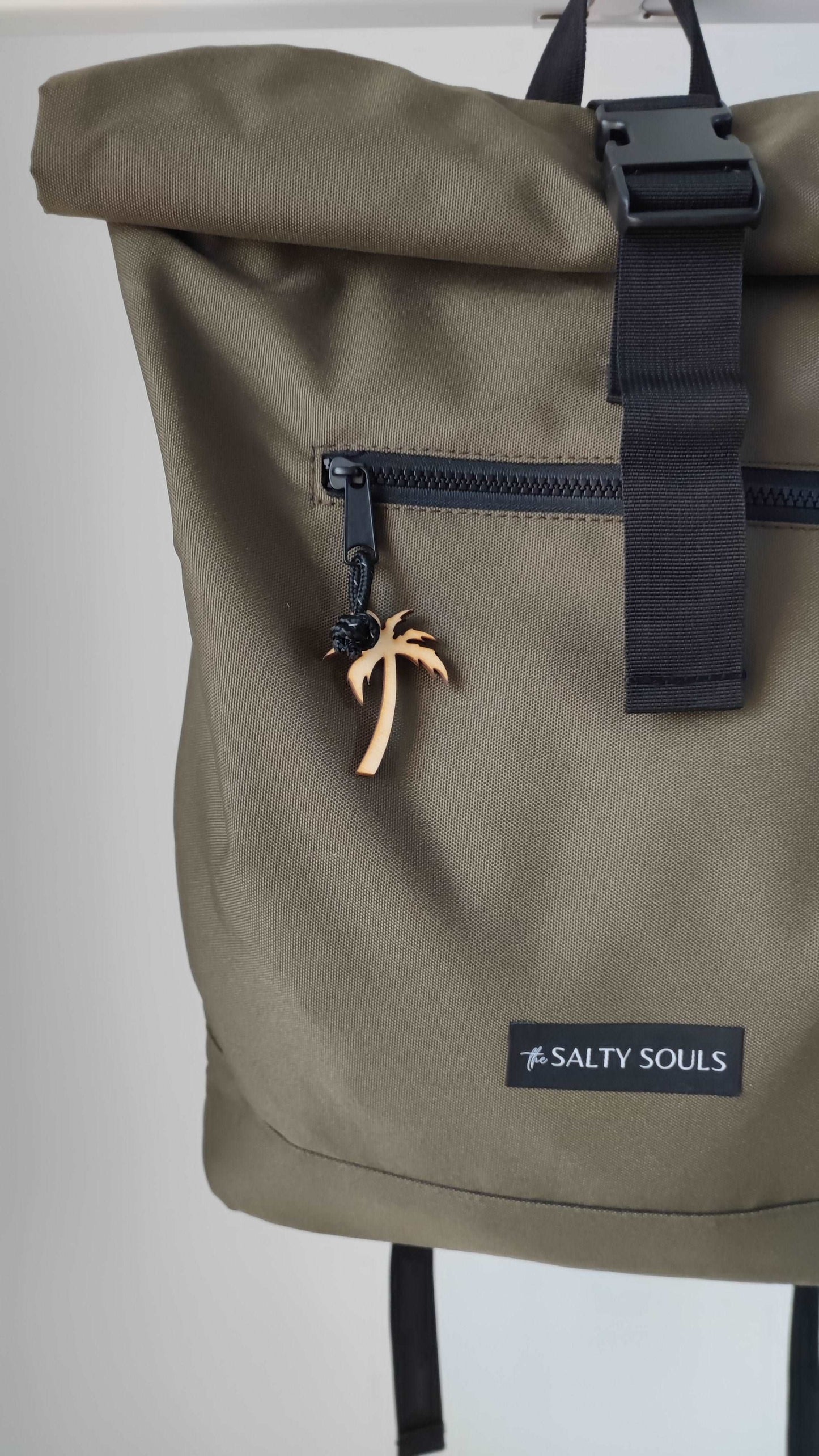Recycled Backpack Roll-Top Khaki