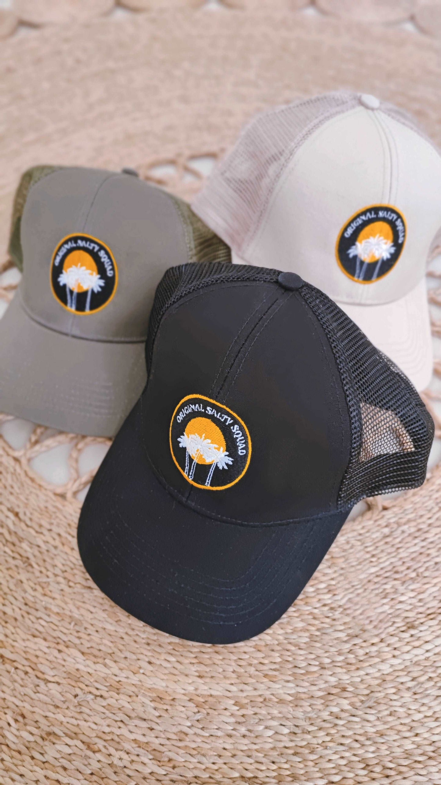 SALTY SQUAD TRUCKER CAP SAND