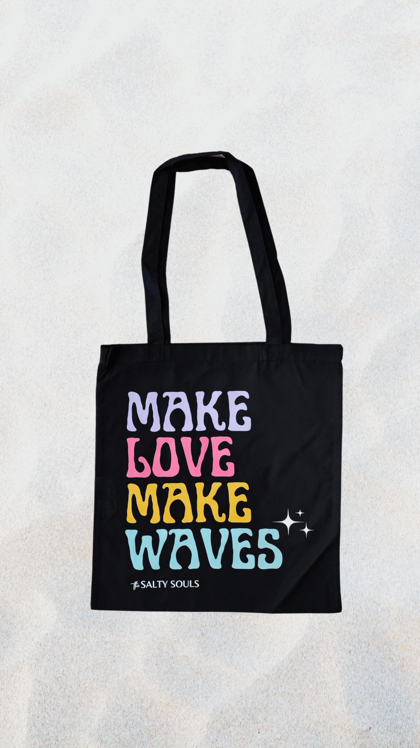 make love make waves tote black